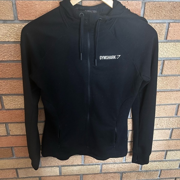 Gymshark Women's Black Full Zip Up Athletic Hoodie Sweatshirt Size Small - Picture 1 of 6